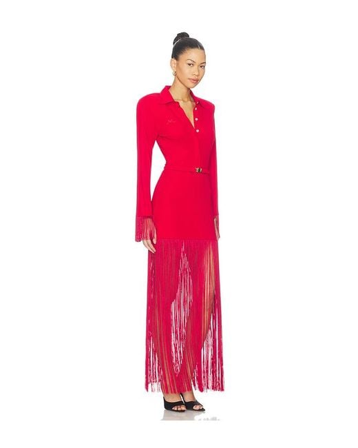 ROWEN ROSE Red Long Sleeve Polo Maxi Dress