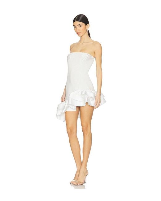 L'idée White Volant Mini Dress