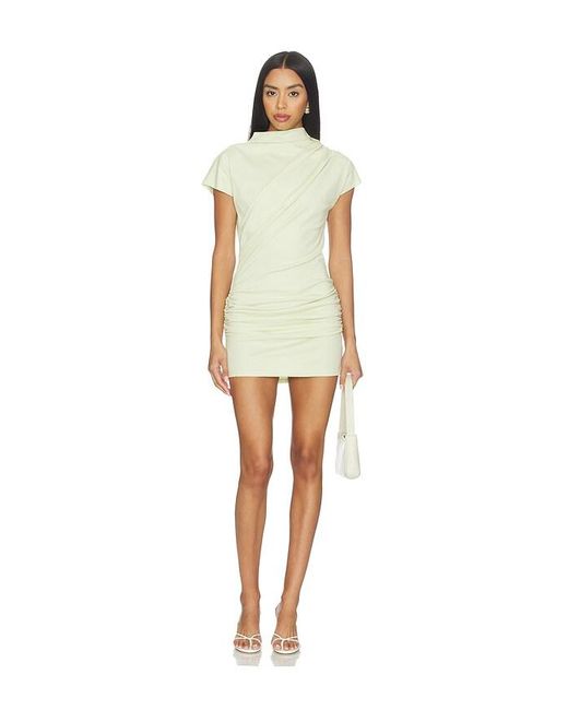Line & Dot Natural Archer Draped Mini Dress