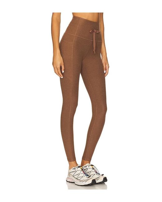 Beyond Yoga Brown Spacedye Go Pocket Midi Legging