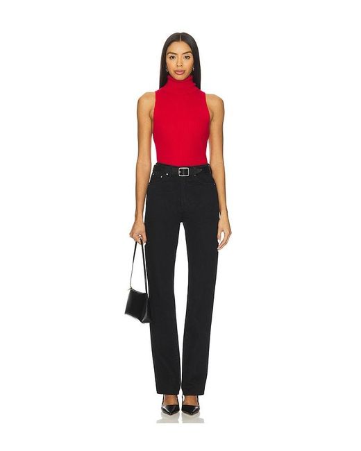 Enza Costa Red Knit Cashmere Sleeveless Sweater