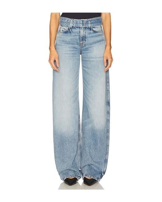 GRLFRND Blue Austen Low Rise Belted