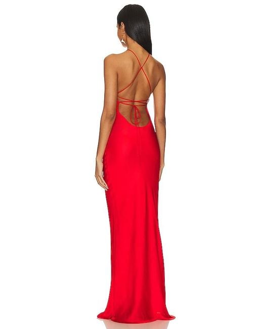 Line & Dot Red Kira Maxi Dress