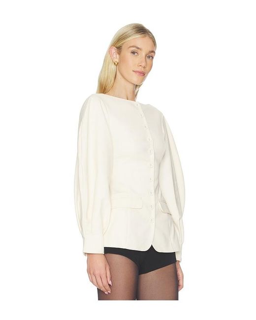WeWoreWhat White Cocoon Sleeve Peplum Blazer