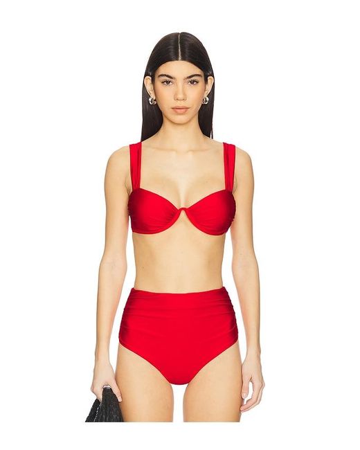 Jonathan Simkhai Red Anniston Bikini Top