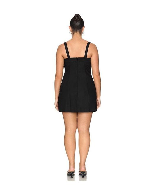 GOOD AMERICAN Black The Structured Linen Mini Dress