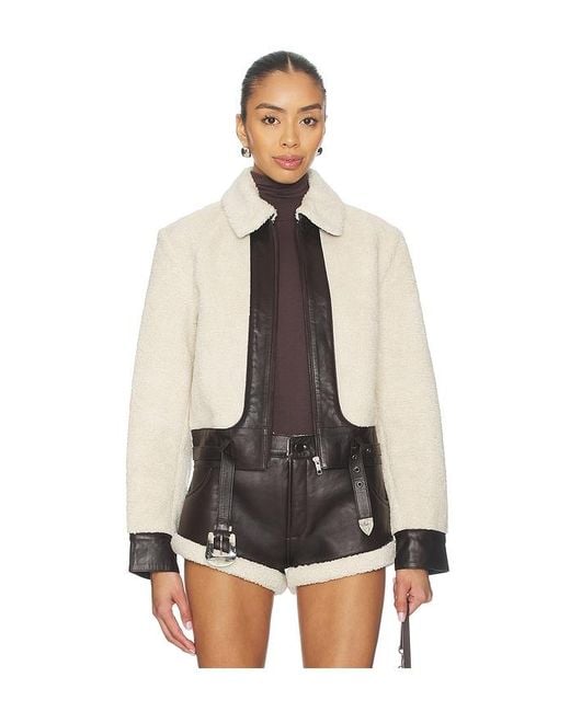 Urban Outfitters Natural Faux Shearling Leather Jacket