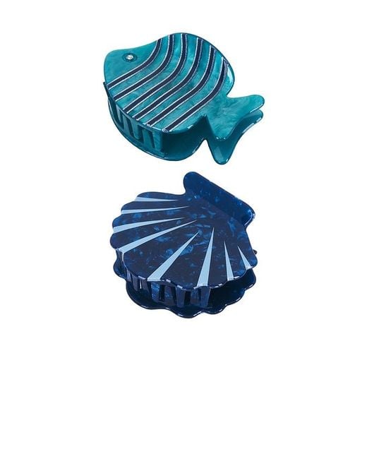 Frasier Sterling Blue Amalfi Claw Clip Set