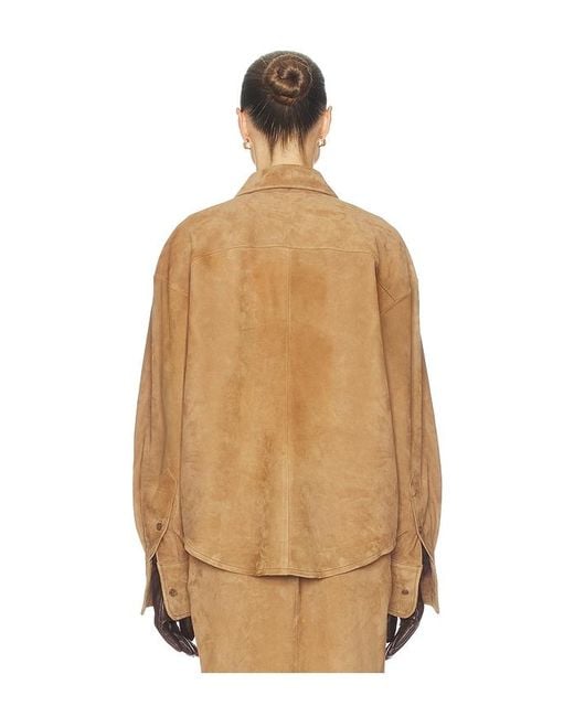 Helsa Natural Suede Overshirt