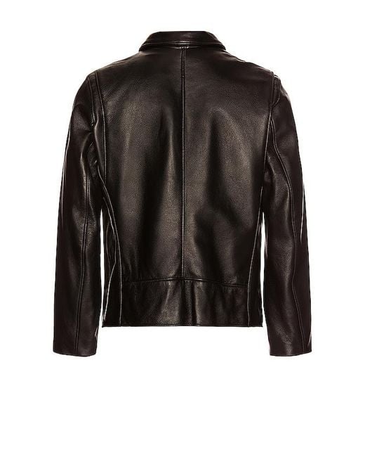 Schott Nyc Black Collar Lamb Leather Jacket for men