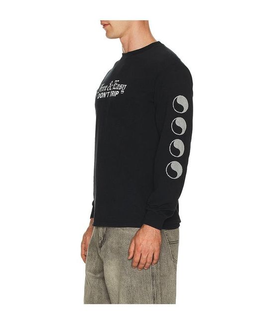 Free & Easy Black On Hood Long Sleeve Tee for men