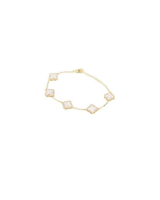 By Adina Eden Metallic Mini Multi Pave Outlined Colored Clover Bracelet