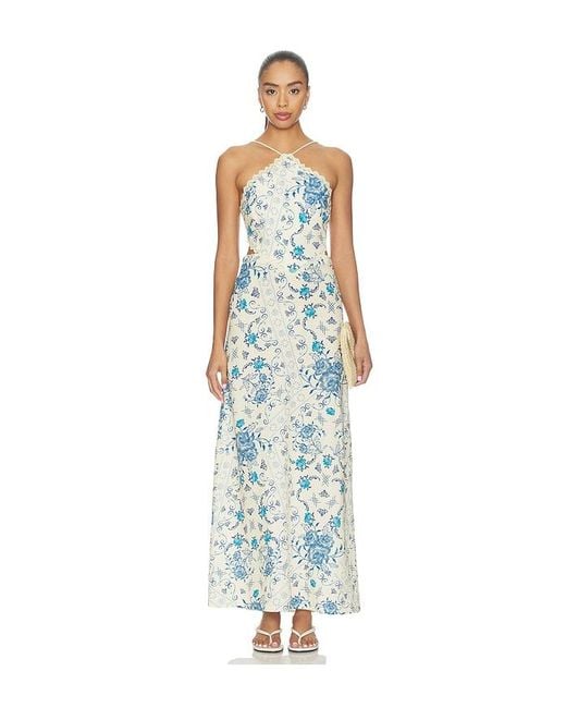 Agua Bendita White Indira Bleu Dress