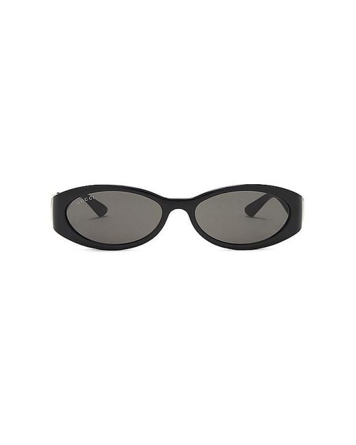 Gucci Black Hailey Oval Sunglasses