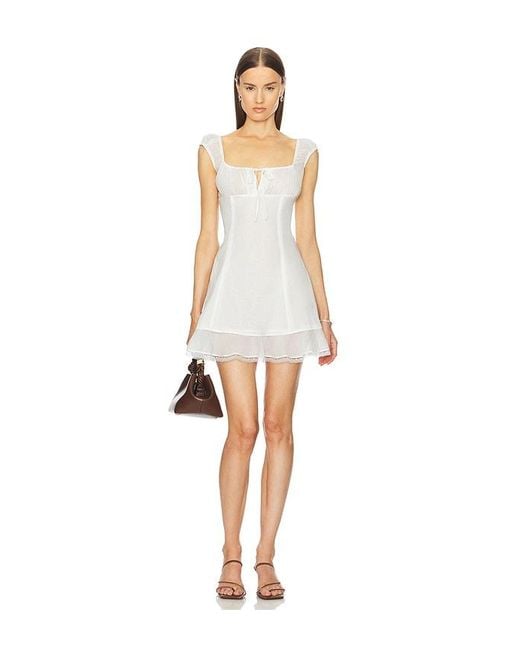 Helsa Voile Faire Mini Dress in White | Lyst