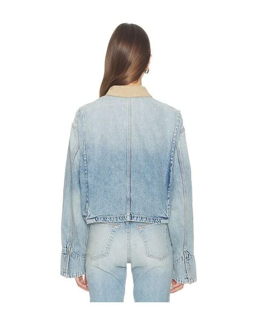 SLVRLAKE Denim Blue Connor Cropped Worker Jacket