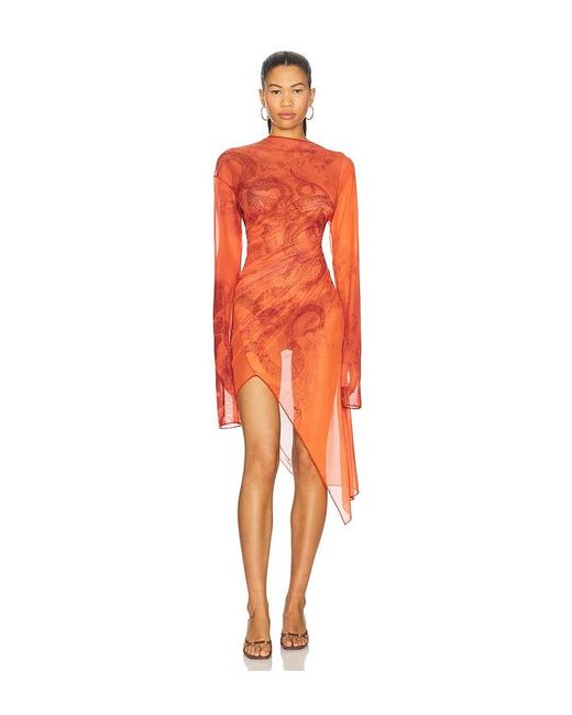 Jade Cropper Orange Draped Twisted Dress