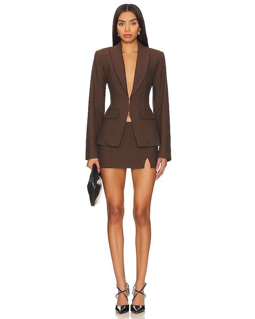 Camila Coelho Brown Inez Mini Skirt
