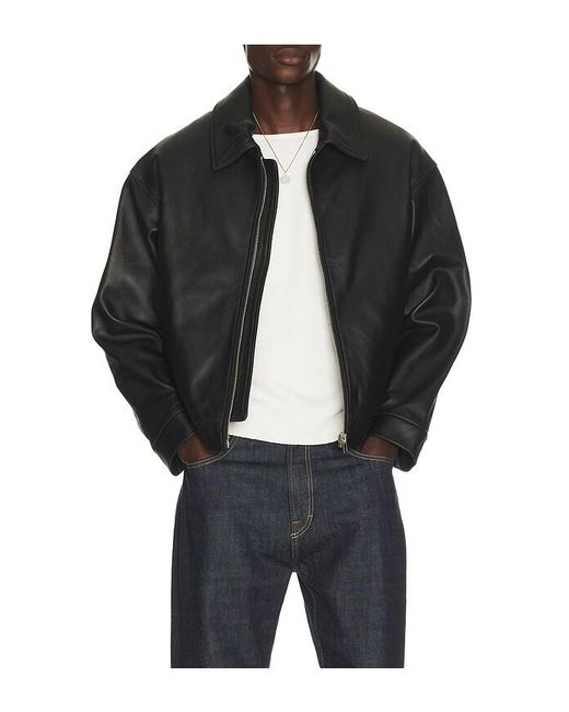 Second/Layer Black Leather Barras for men