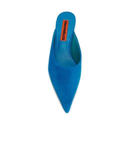 Simon Miller Blue Suede Arrow Mule Pump