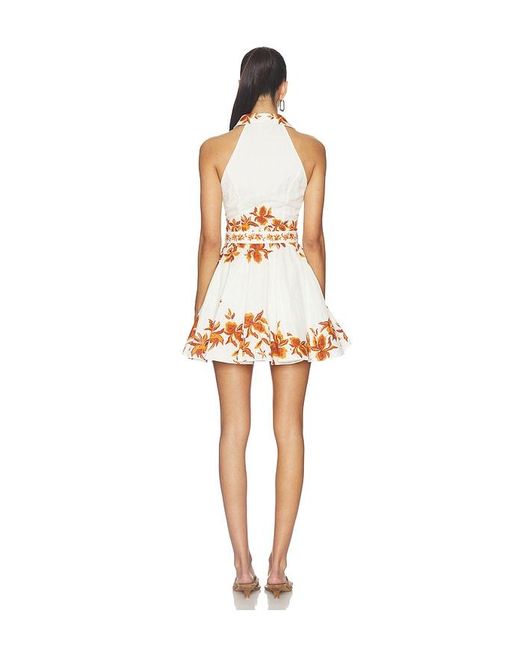 Hemant & Nandita White Short Dress With Buckle Belt