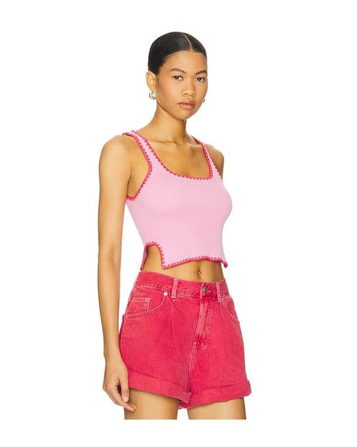 One Teaspoon Pink Scallop Knitted Vest