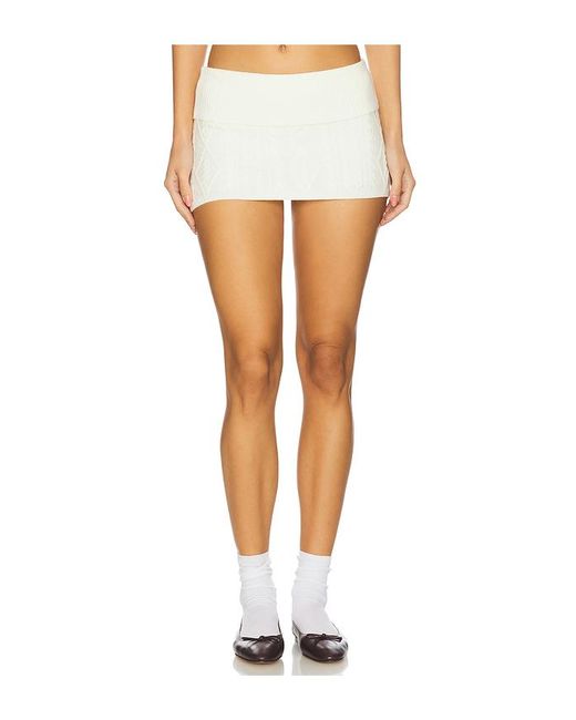 Falda-Pantalón Briar Cable Knit En Color Crema Talla (También En M, S, Xl, Xs) Frankie's Bikinis de color White