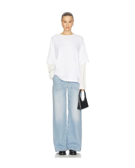 Mother Blue The Chisel Sneak Jeans