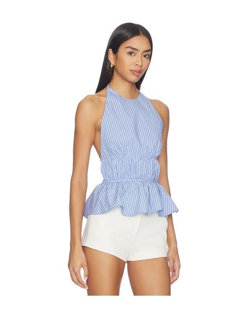 MORE TO COME Blue Drisana Halter Top