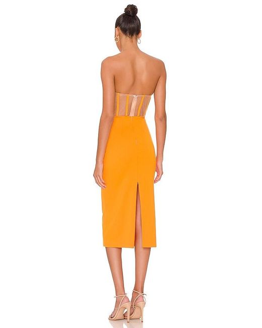Nbd Orange Leighton Midi Dress