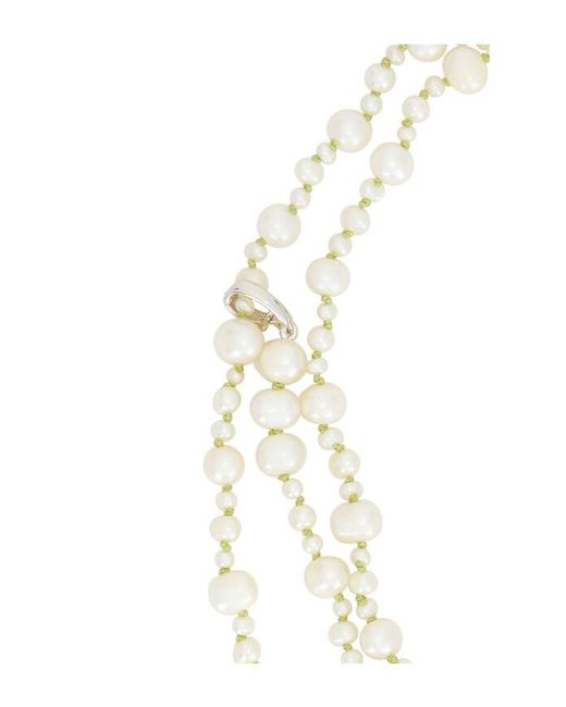 Loren Stewart White Pearl Wrap Necklace & Belt