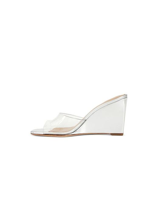 Veronica Beard White Asha Wedge Sandal