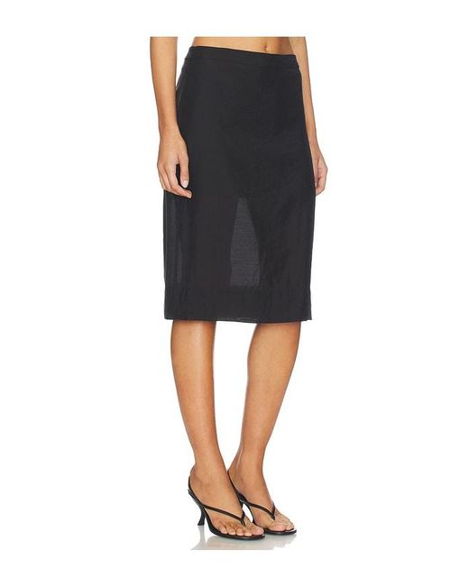 Lovers + Friends Black Rachel Midi Skirt