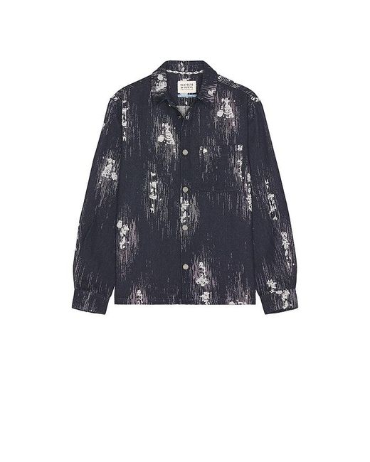 Scotch & Soda Blue Jacquard Relaxed Fit Overshirt for men