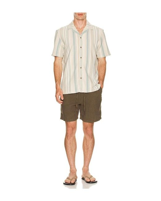 Faherty Brand Natural Short Sleeve Oasis Camp Shirt for men