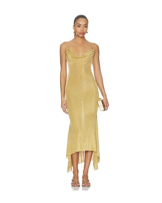 GUIZIO Metallic Elsie Cowl Neck Dress