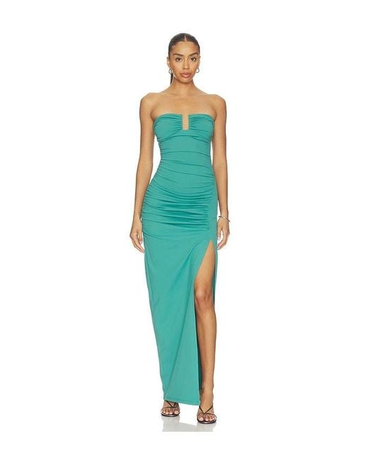 Susana Monaco Blue Wire Tube Side Slit Dress