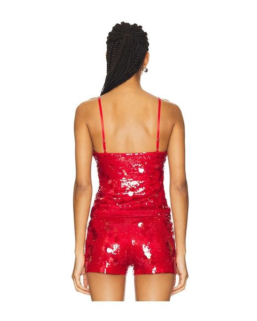 GUIZIO Red Paillette Cami