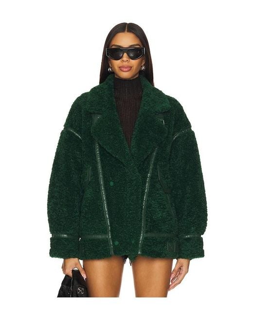 Lamarque Green Badu Faux Fur Jacket