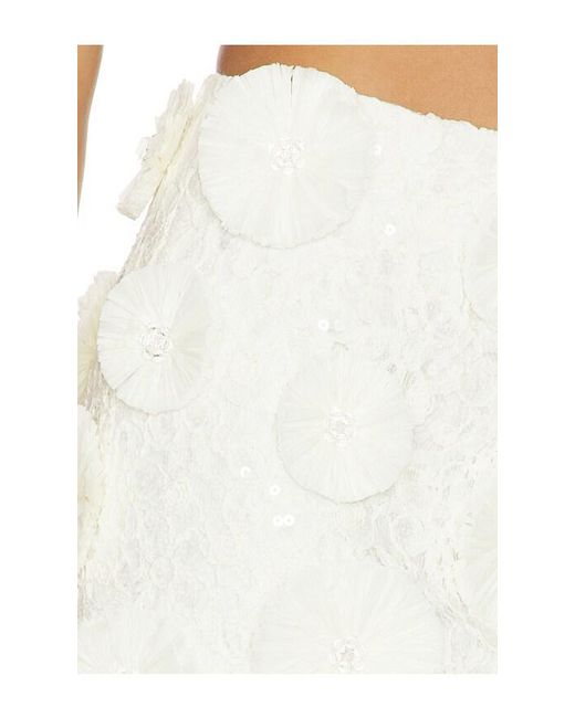 Jonathan Simkhai White Nolia Floral Raffia Mini Skirt