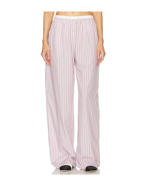 Helsa Pink Wide Stripe Poplin House Pants