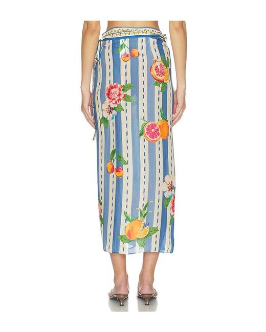 Agua Bendita Blue Zinna Basket Sarong