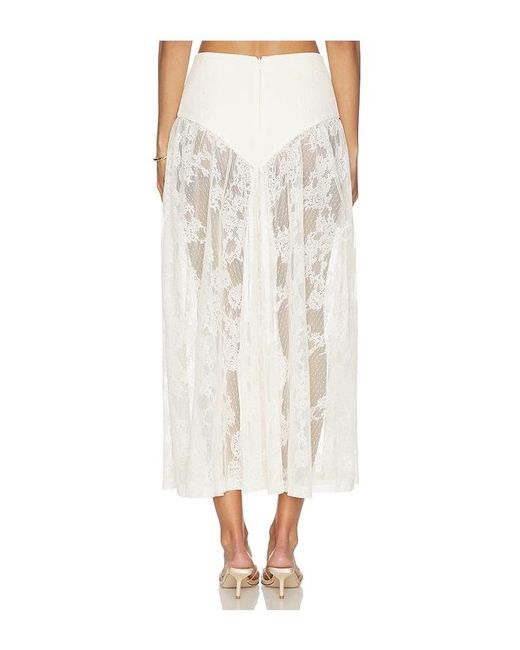Bardot White Hildie High Waisted Midi Skirt