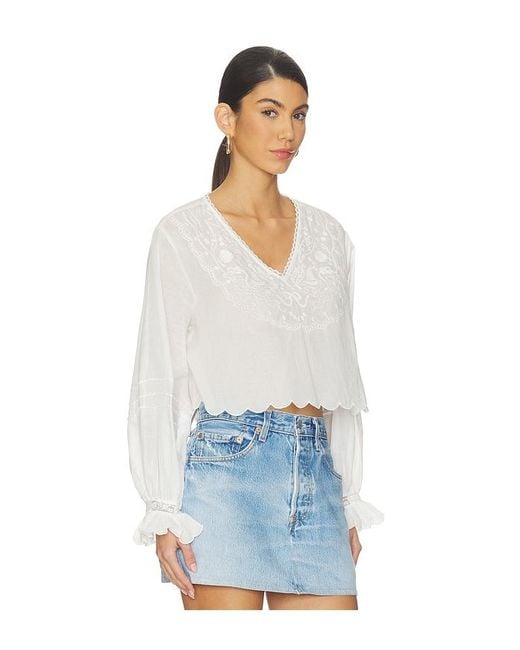 For Love & Lemons White Agnes Blouse