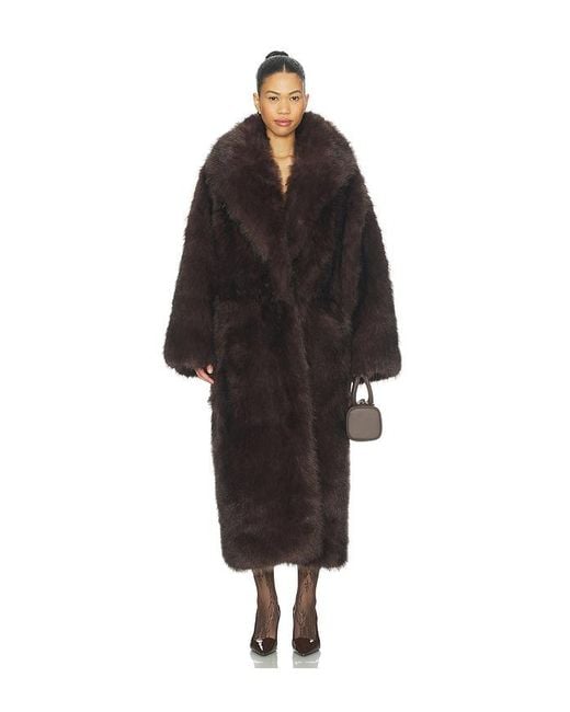 WeWoreWhat Black Long Faux Fur Jacket