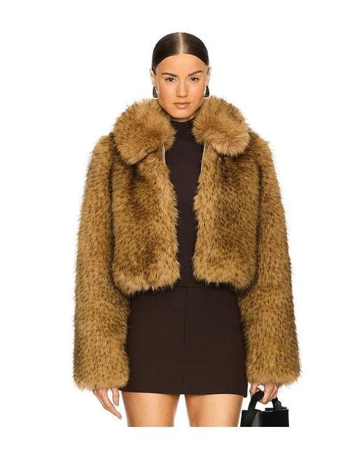 L'academie Brown 'Academie Savoie Faux Fur Jacket