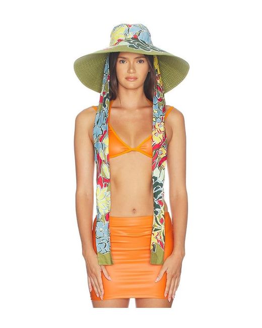 ALÉMAIS Yellow Solstice Wide Brim Tie Sunhat