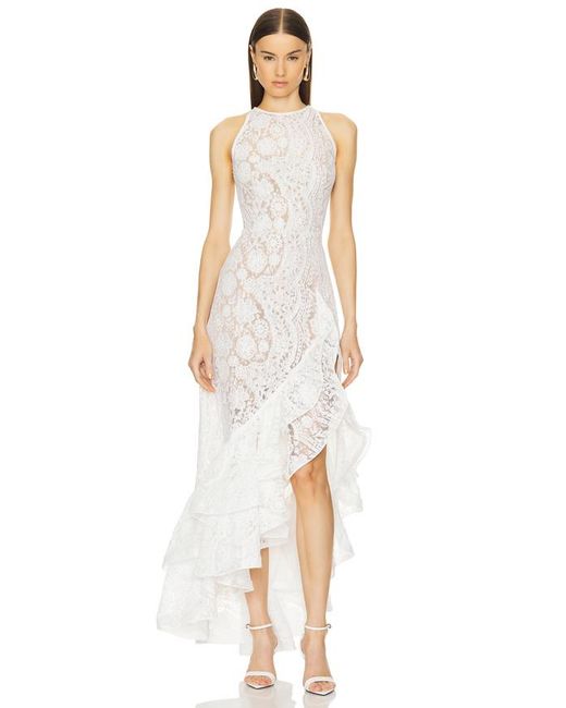 Bronx and Banco White Sicilia Ruffle Dress