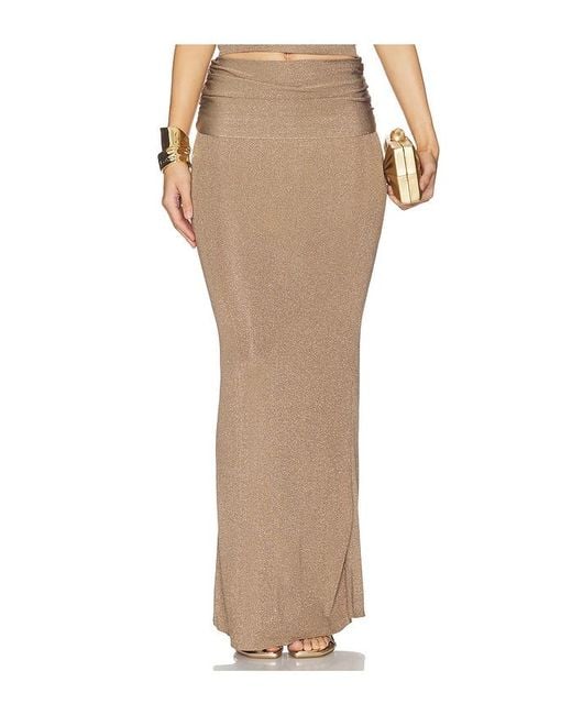 Lovers + Friends White Renna Ruched Waist Maxi Skirt