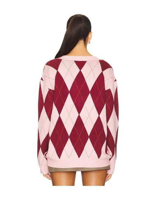 MORE TO COME Red Josie Argyle Cardigan
